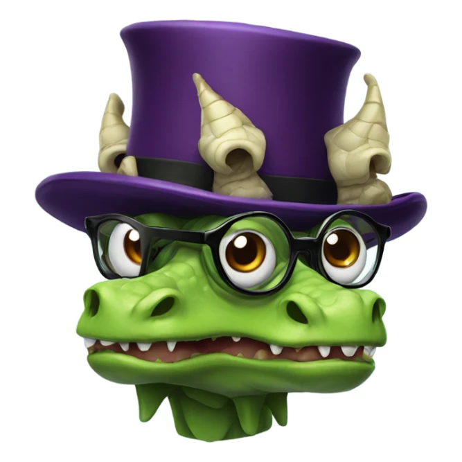 Classy three headed dragon with glasses and top hats sticker