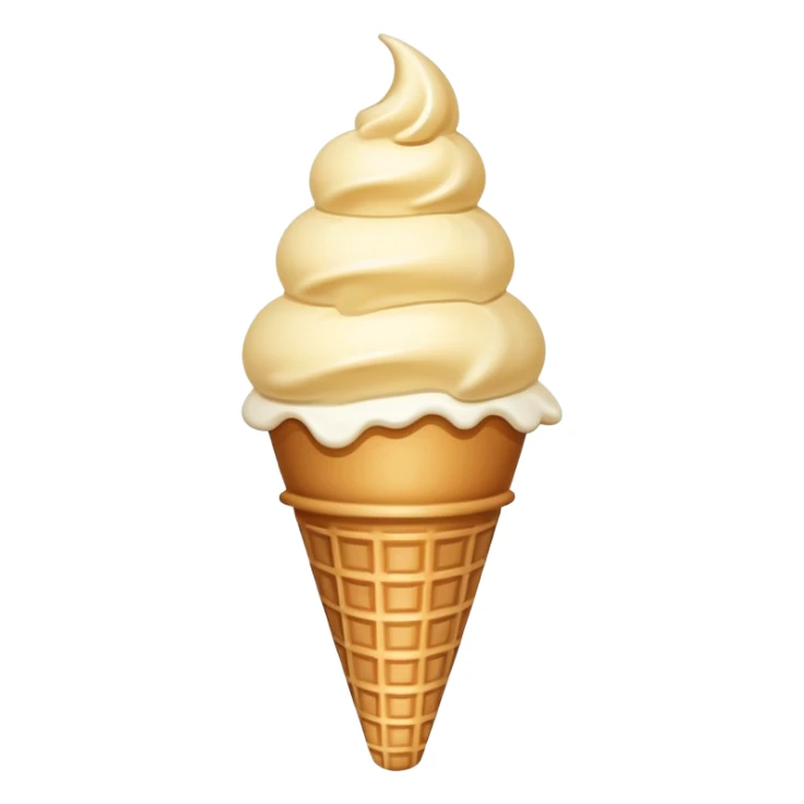 Vintage style simple ice cream cone like early emoji design sticker