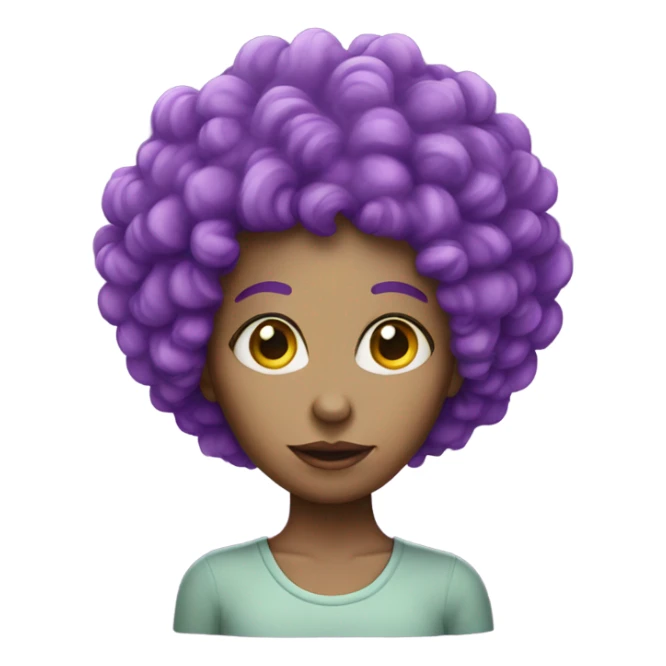 woman alien with purple curly hair sticker