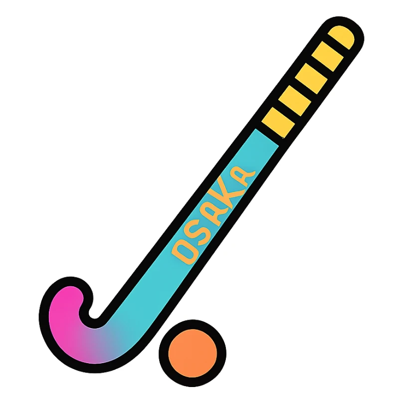 Osaka hockey stick, angled view, minimal shadow sticker
