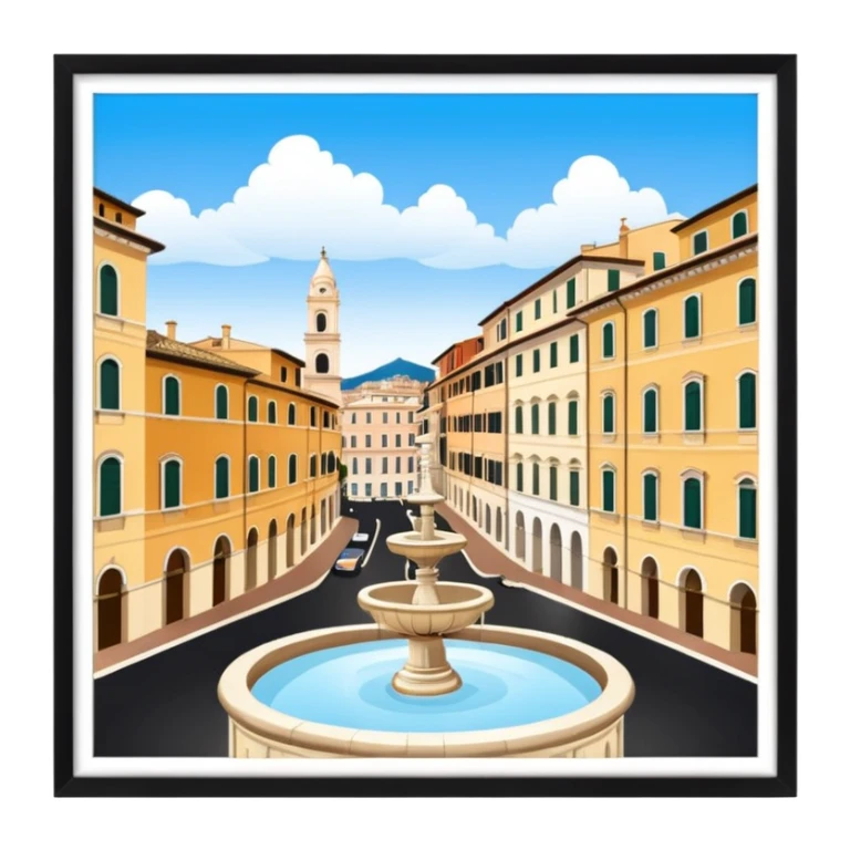 piazza di spagna with barcaccia view from up above
no square style no frame png style 
no squared only building sticker