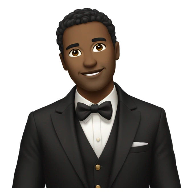 singer in formal attire no glasses, dark brown hair sticker