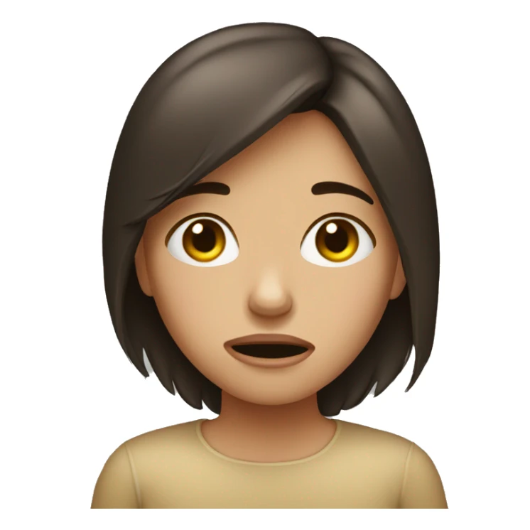 Crying brunette girl sticker