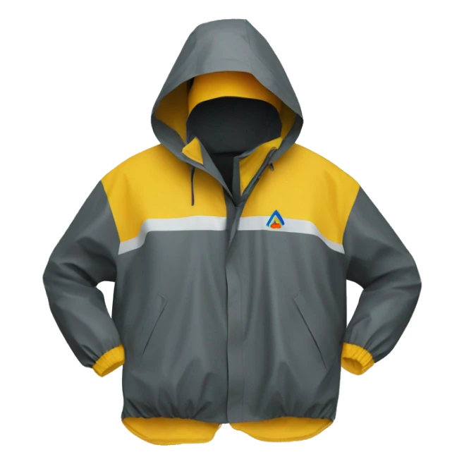 waterproof garment branded with k-way logo without a face just the garment wet sticker