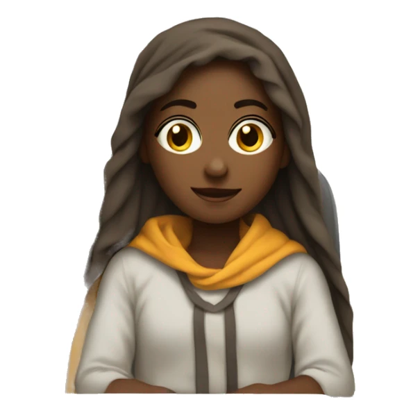 middle school girl sitting at her desk with a Chromebook wrapped in a blanket sticker