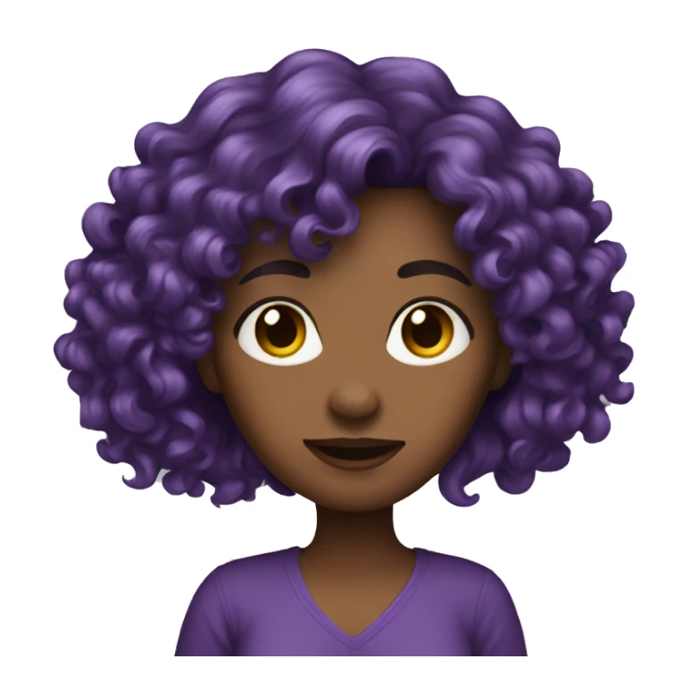 Woman purple long curly hair  sticker