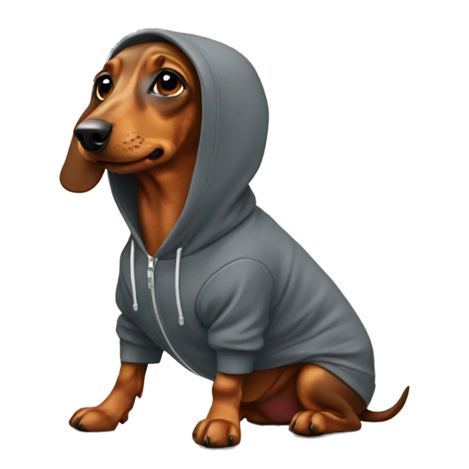Dachshund wearing hoodie sticker