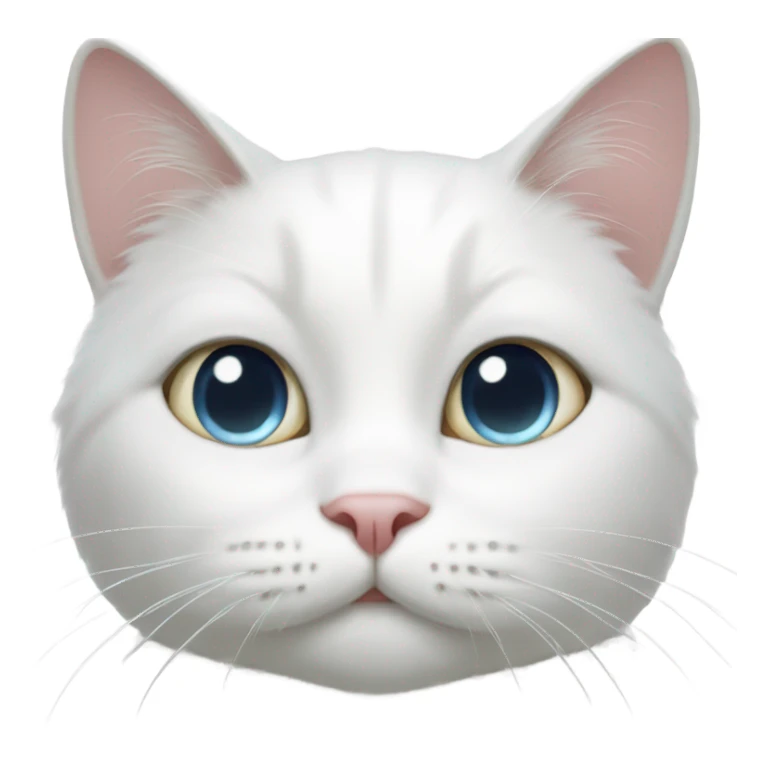 White cat with cute face and pleady eyes sticker