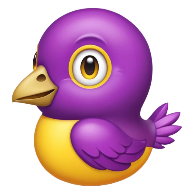 emoji de papagayo morado, rojo y amarillo sticker