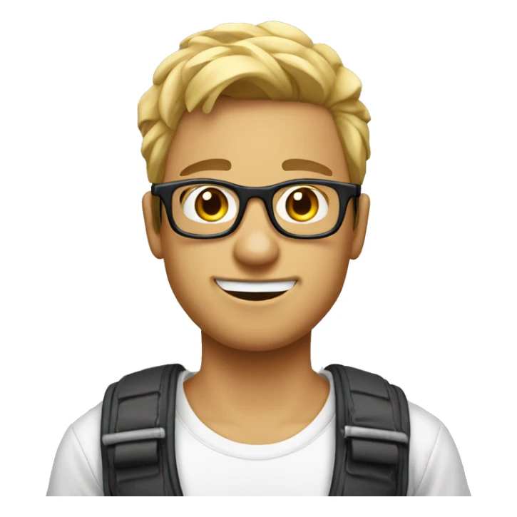 snop gamer noob male with glases and braces sticker