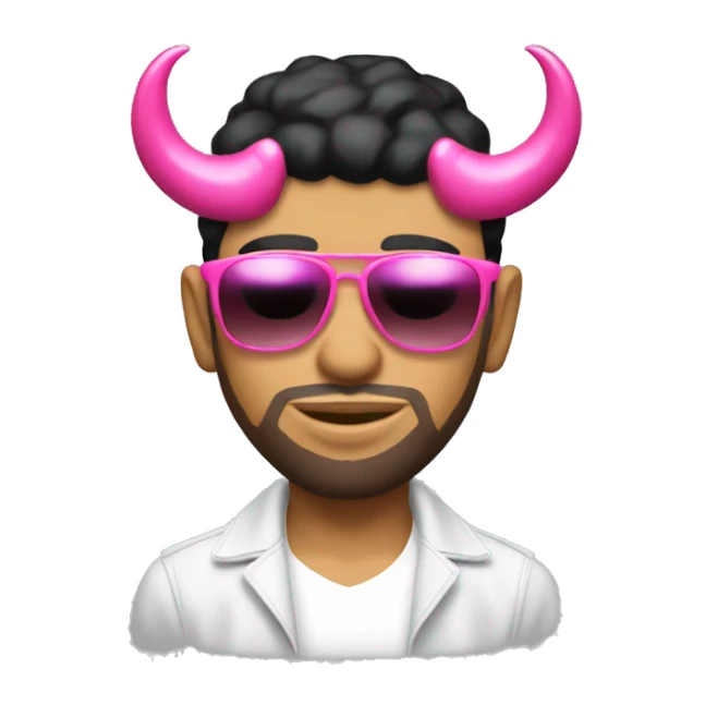 anuel aa with two little devil horns and pink designer sunglasses sticker