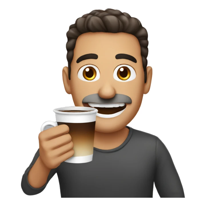 Armenian men with big white teeth holding coffee  sticker