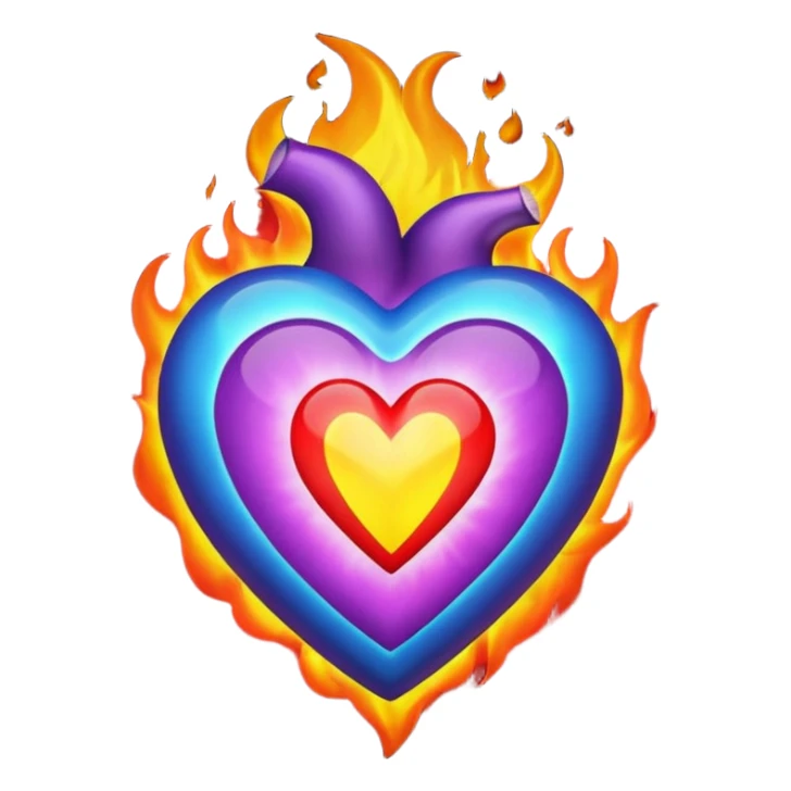 Make flaming hearts in all colours but heart would be separate  sticker