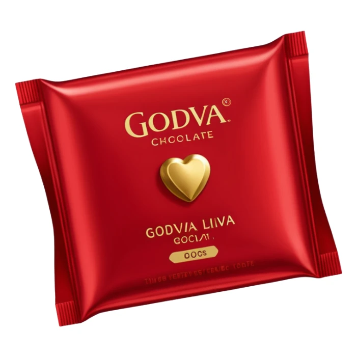 Godiva chocolate packet that is red sticker