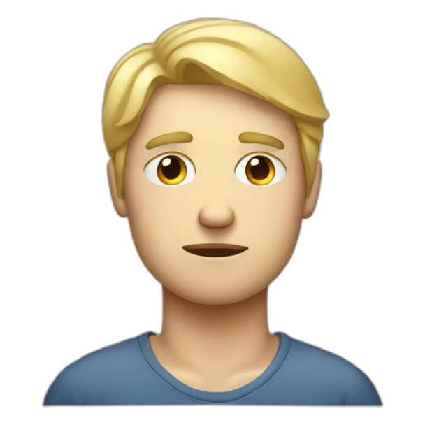 blonde man with math symbols on his eyes like he is very tired of studying sticker
