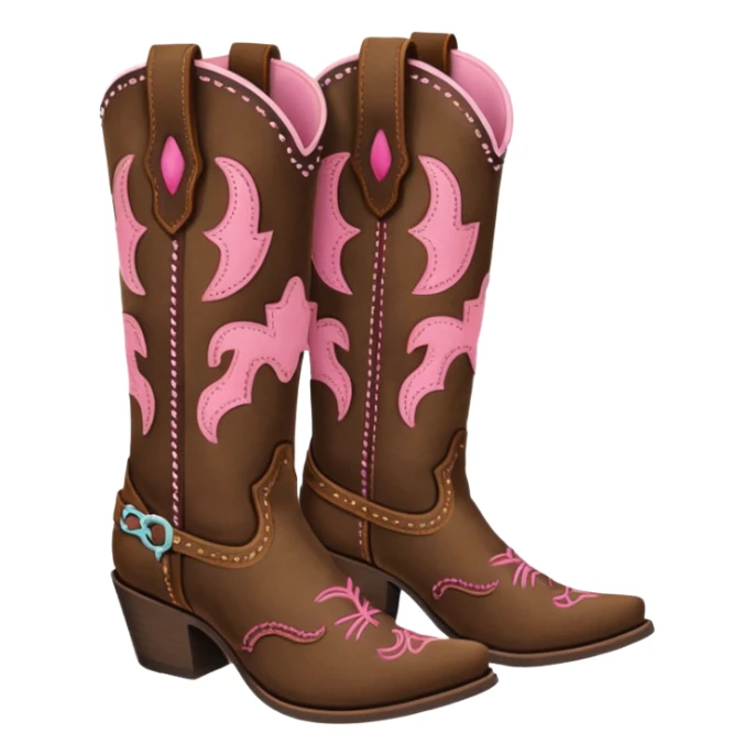 cowgirl boots cute a tiny bit of pink on it sticker