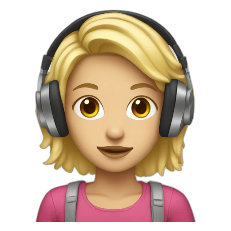 blonde girl wearing headphones sticker