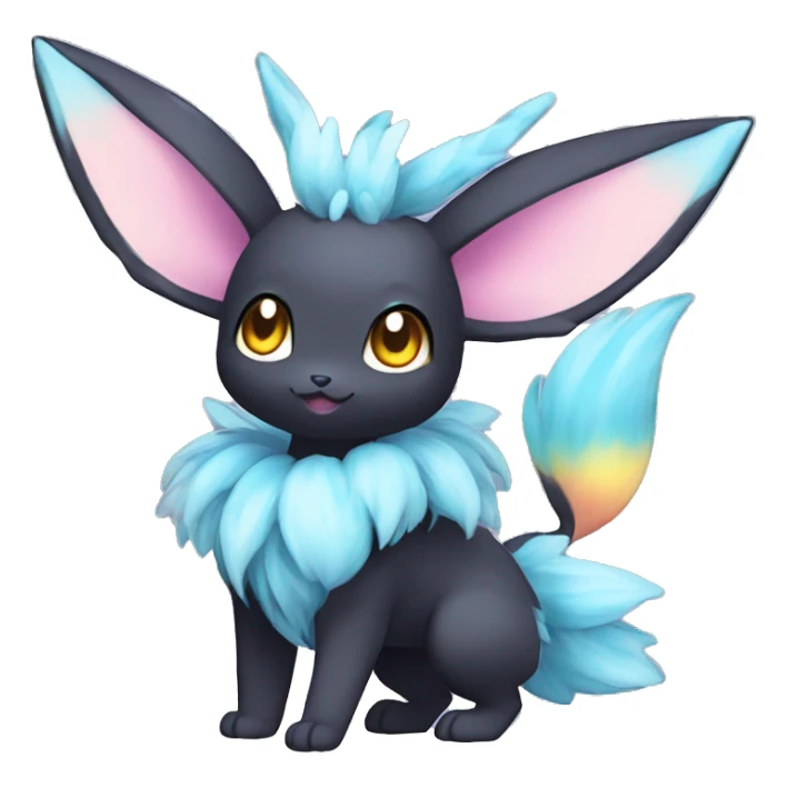Colorful Dark Kawaii Eeveelution-Cute-Pokémon-fusion full body sticker