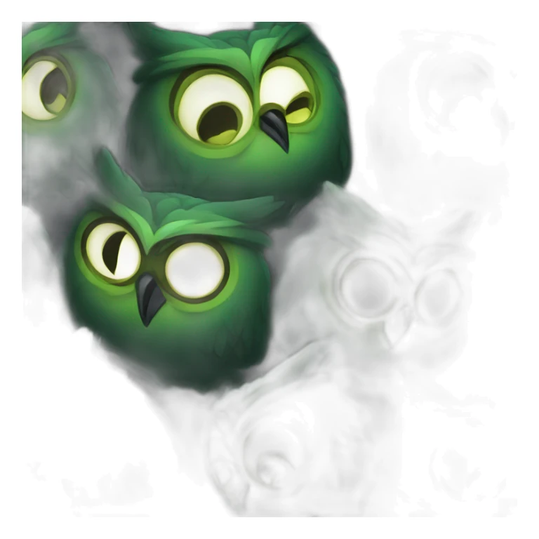 black and green owl facepamling sticker