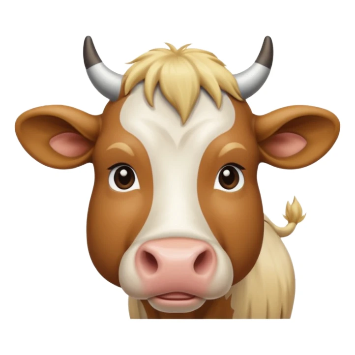 cow with long blonde hair sticker