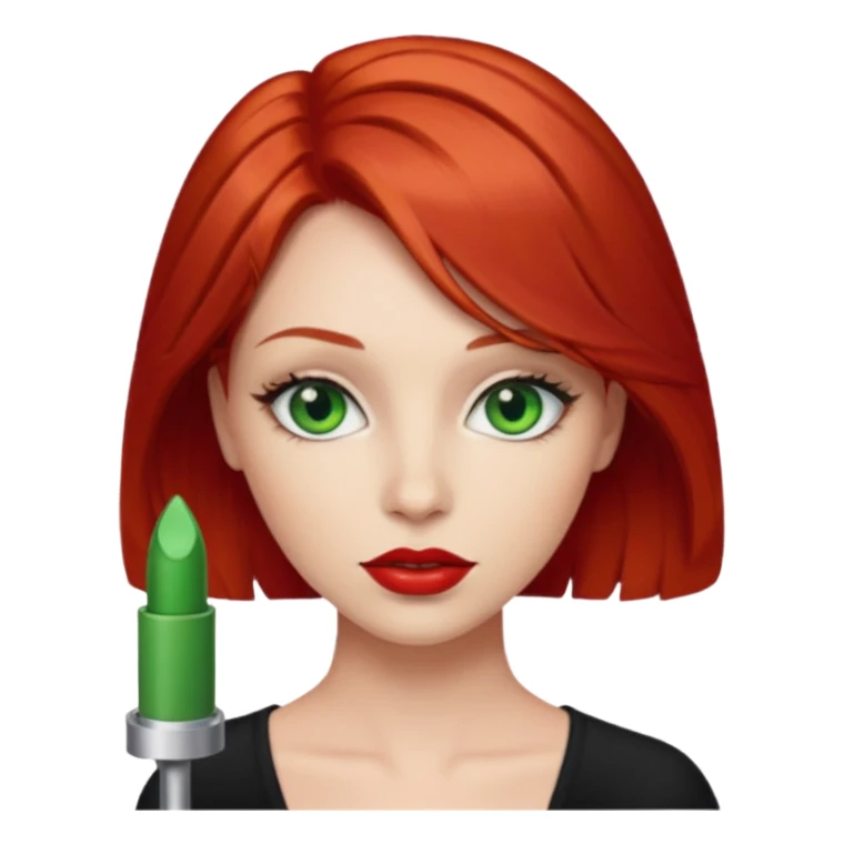 red hair with red lipstick  sticker