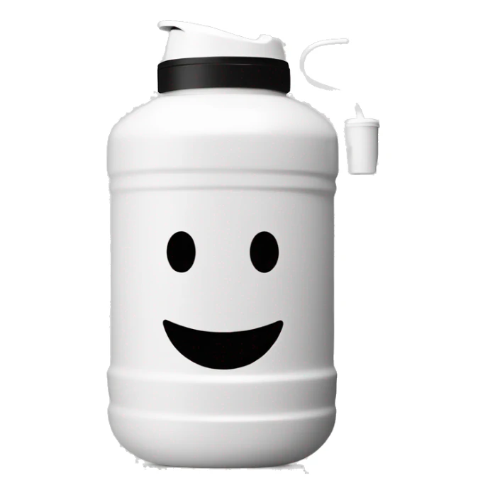 white 40 oz water container with handle and straw sticker