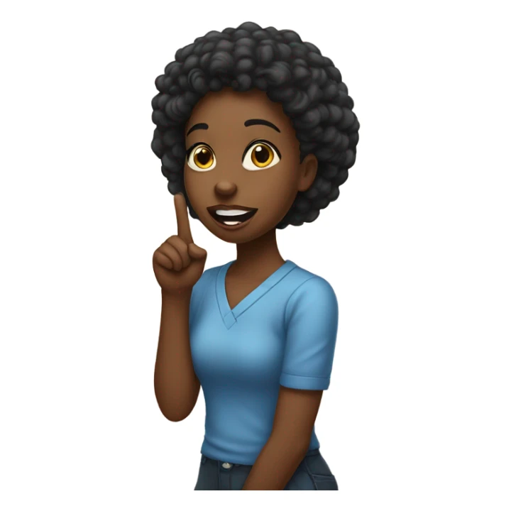 a black girl with index finger over lips saying shhh  sticker