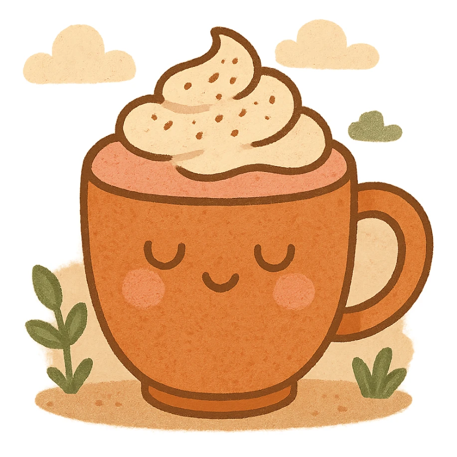 a pink mocha, cute and inviting sticker