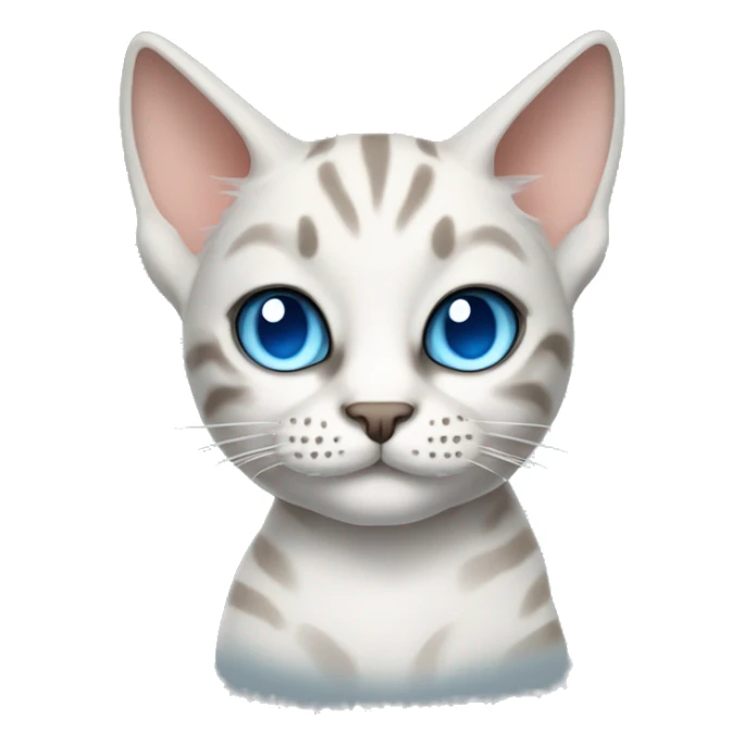 snow bengal cat with light blue eyes wearing devil horns sticker