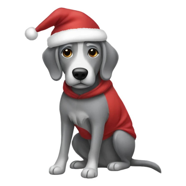 Grey dog with Christmas hoody  sticker