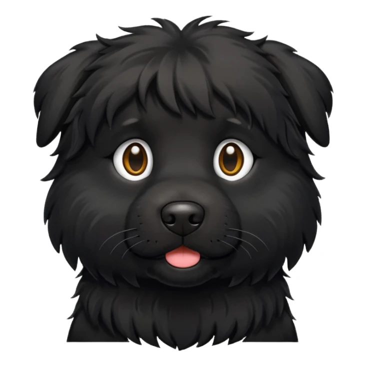 Shaggy black dog sticker