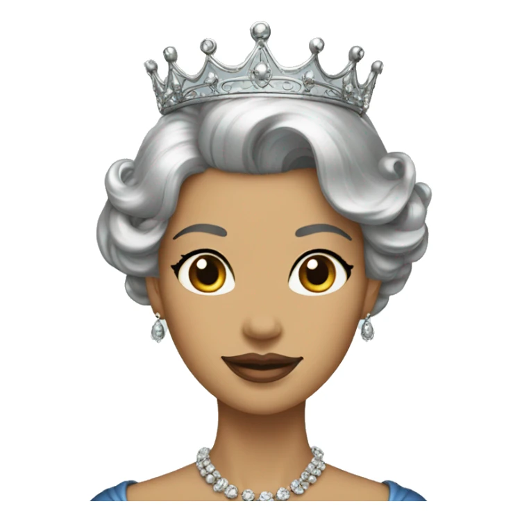 Regal lady crown vintage with black and silver hair sticker