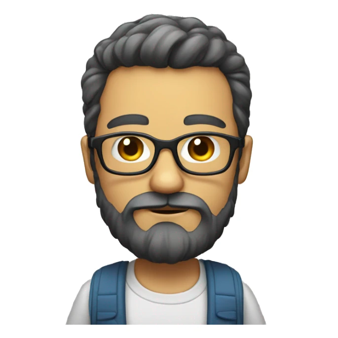 nerd with beard but no mustache and no glass in eye only head sticker