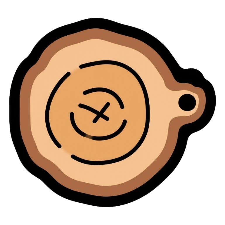 natural and renewable material: wood log with tree rings sticker