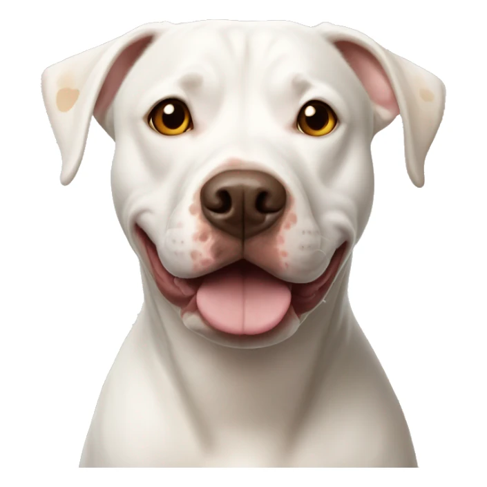 White pitbull lab mix with brown spot on his right eye  sticker