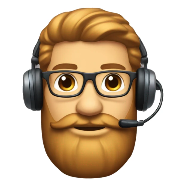 Chaval de 22 años con barba jugando con mandos de nintendo switch, cascos gamer y gafas sticker