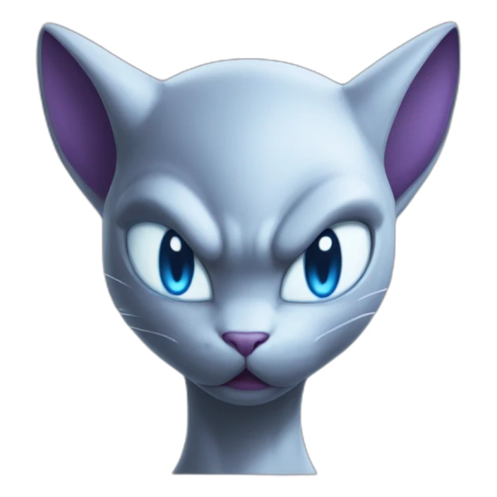 mewtwo with shiny blue eyes lookin scary sticker