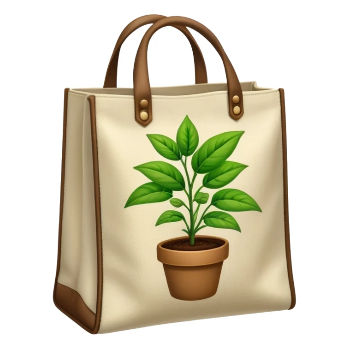 a bag with a picture of a plant on it sticker