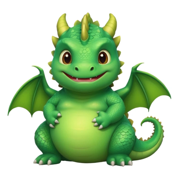 fat baby green dragon sticker