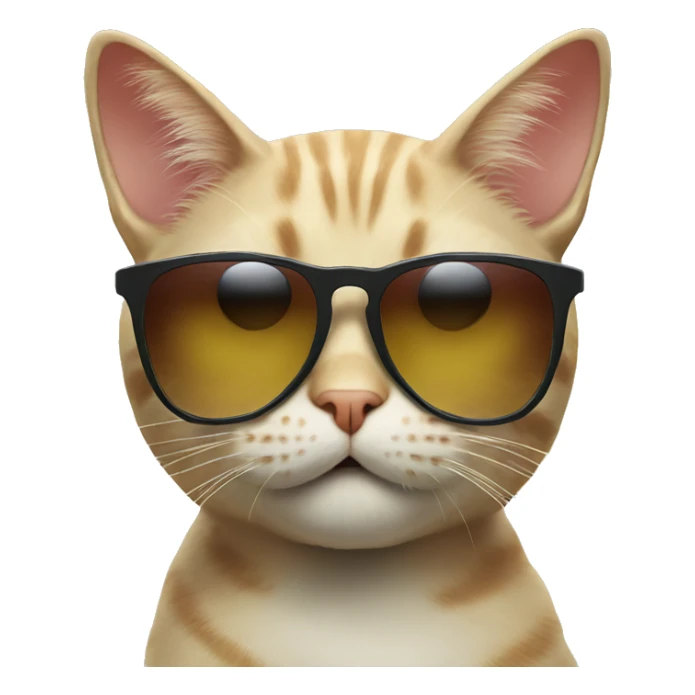 cat with sunglasses at the beach sticker
