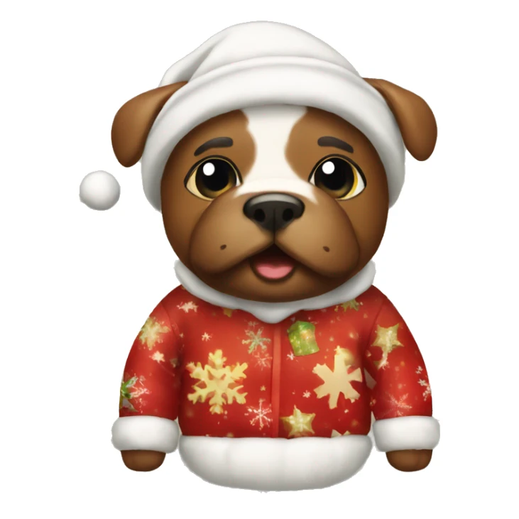 multi poo wearing Christmas pajamas  sticker
