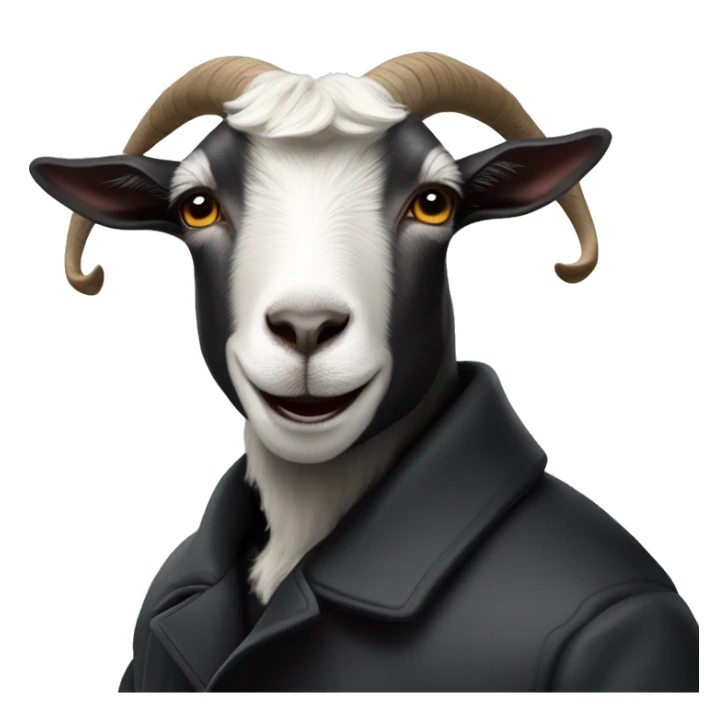 Goat in puffy black coat driving Audi RS6 sticker