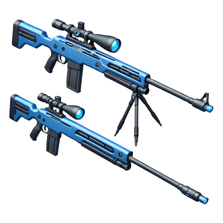 sleek futuristic sniper rifle, extremely long barrel, missile elements, high-tech attachments. add electronic components make the barrel longer sticker