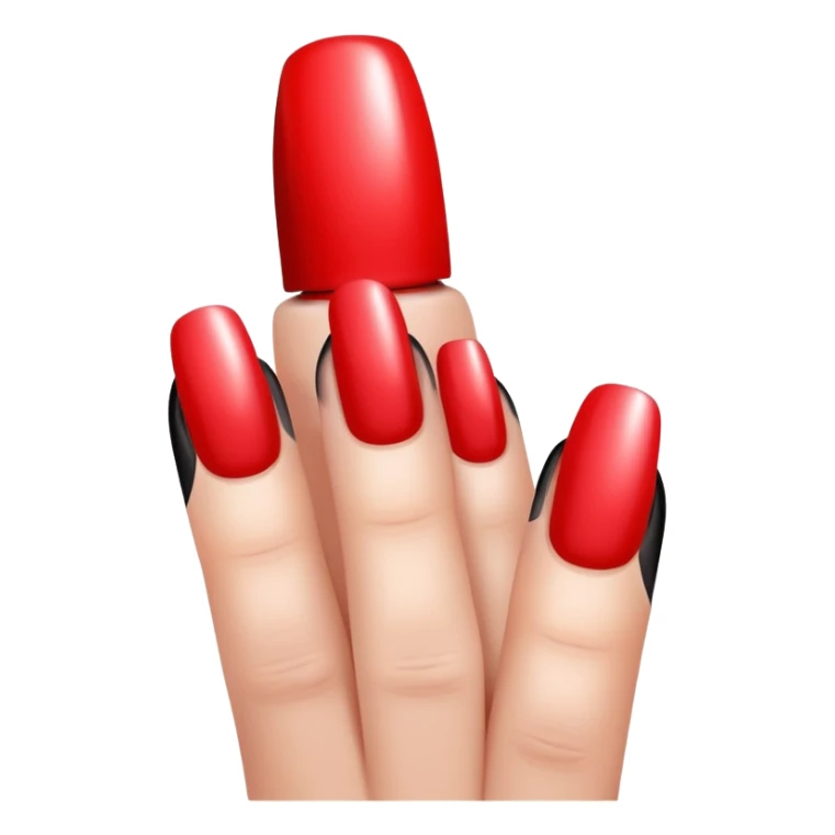 red nail polish, glossy finish, bright and saturated red, smooth gradient, minimal details, clean and shiny sticker