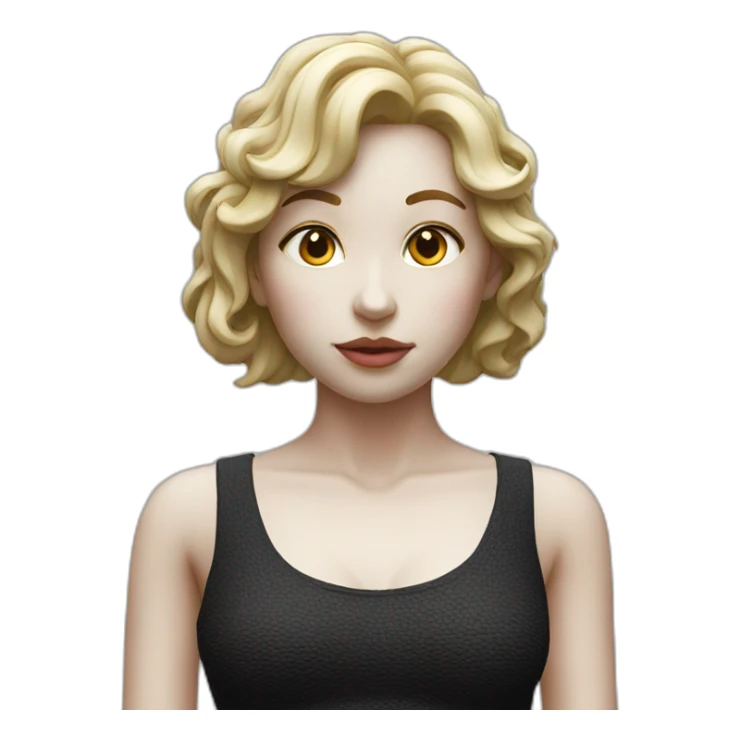 Girl as art body sculpture sticker