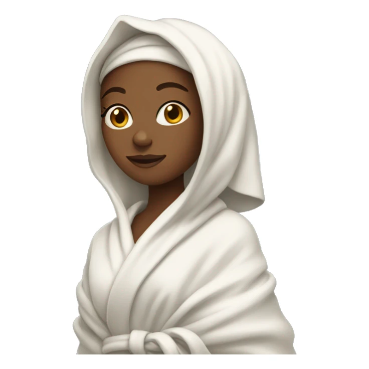Girl in robe with hair wrapped in towel sticker