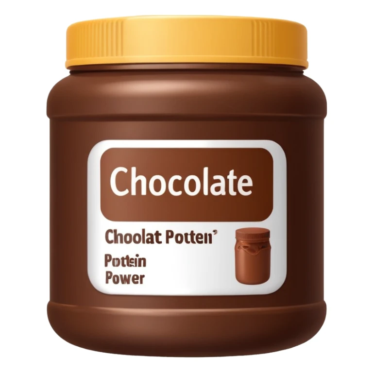 chocolate protein powder jar labeled chocolate picure icon sticker