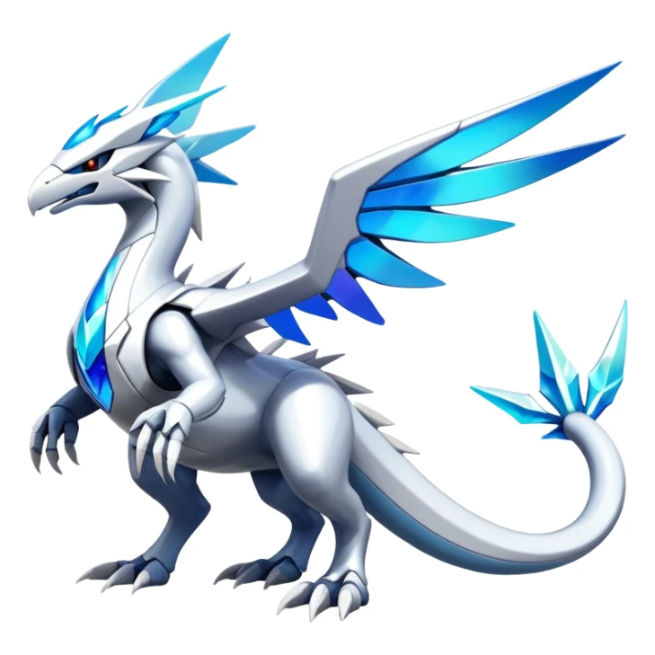 Futuristic Modern Epic Legendary Shiny Cyber-Latios-Dialga-Reshiram-Creature, (full body) sticker