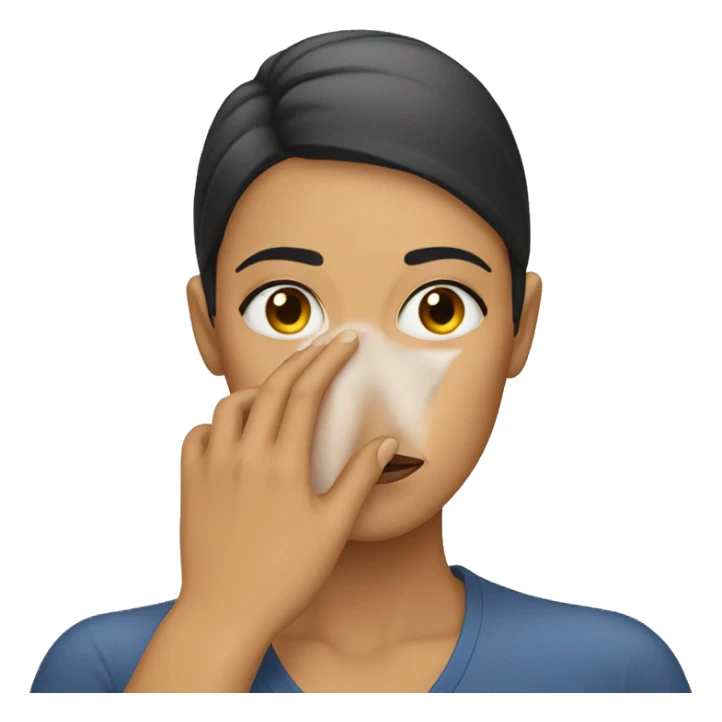 woman covering nose with hand smell bad sticker