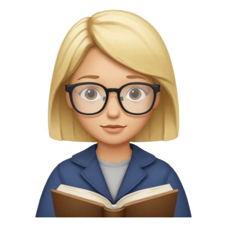 blondie horse read book with glasses sticker